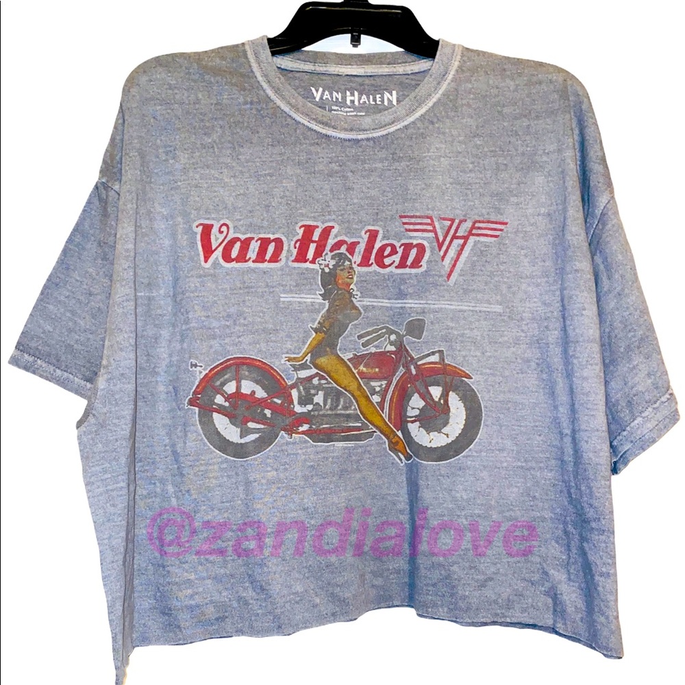 NEW UO Van Halen Motorcycle Boxy Crop top tee S/M